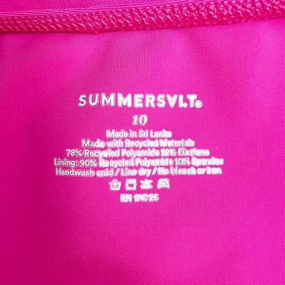 Summersalt The Wave One Piece Swimsuit Pink Red Size 10 Eco Fabric Colorblock - Picture 11 of 15